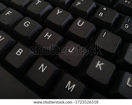 Close-up display on the black conceptual keyboard