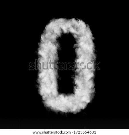 number zero made of white clouds on blue background, not render. Concept idea Royalty-Free Stock Photo #1723554631