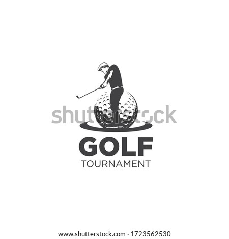 golf tournament silhouette logo vector