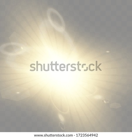 Glow isolated white transparent light effect set, lens flare, explosion, glitter, line, sun flash, spark and stars. Abstract special effect element design. Shine ray with lightning, sparkling round