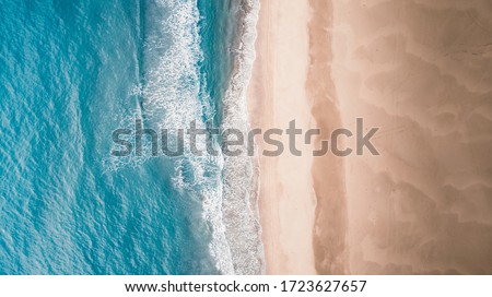 beautiful aerial sand beach and blue sea view of the patara beach