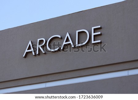 Arcade Sign on Building Front
