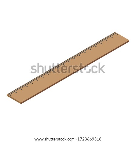 Wooden ruler icon. Isometric of wooden ruler vector icon for web design isolated on white background
