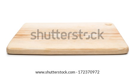 Wooden chopping board on white background  Royalty-Free Stock Photo #172370972