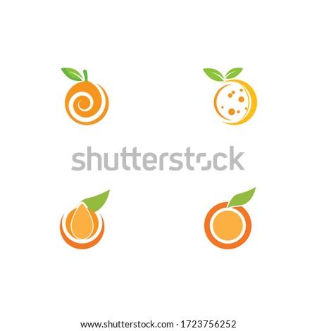 Set Orange logo design Vector icon illustration design