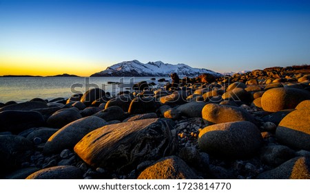 Sunset in the Norwegian sea,Norway,Tromso