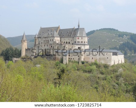 Vianden's castle in Luxembourg. Medieval castle well maintained