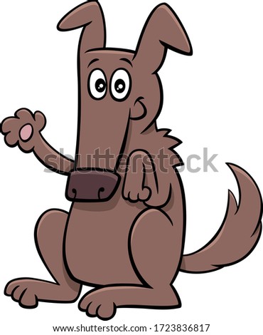 Cartoon Illustration of Funny Dog Comic Animal Character