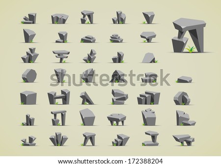 Stones with grass Royalty-Free Stock Photo #172388204
