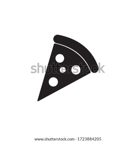 Pizza slice icon black vector illustration