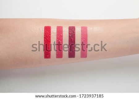 Lipstick arm color number test waterproof