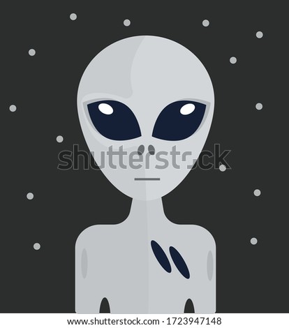 Alien flat style. Vector Illustration
