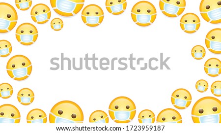 High quality emoticons on white background. emoji with closed eyes and mask.
Face With Medical Mask emoji vector illustration wallpaper.Mask emoji.Mask emoticon.