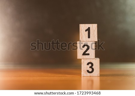 Wooden block number using as business and financial concept