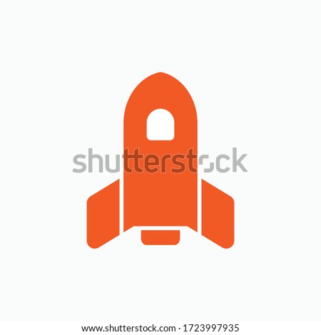Rocket Icon. Launch Symbol - Vector Illustration In Glyph Style for Design and Websites, Presentation or Application.