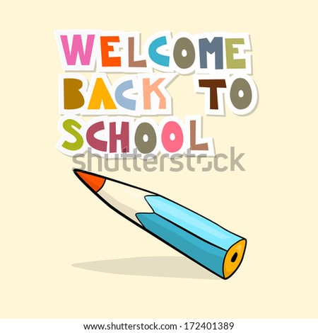 Vector Back to School Background with Pencil