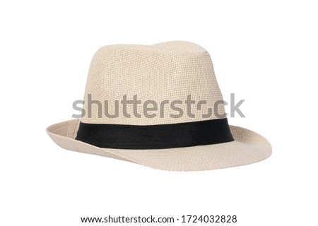 Straw hat isolated on white background. clipping paths. Royalty-Free Stock Photo #1724032828