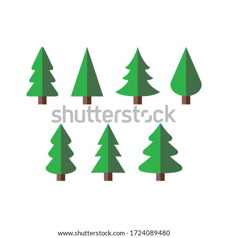 Christmas trees set illustration vector