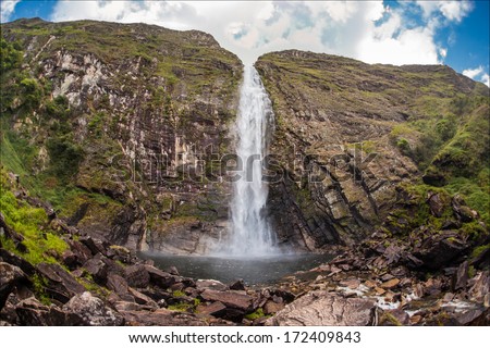 Casca D'anta waterfalls - Serra da Canastra National Park - Minas Gerais - Brazil Royalty-Free Stock Photo #172409843