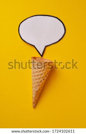 cloud for text from an ice cream cone on a yellow background