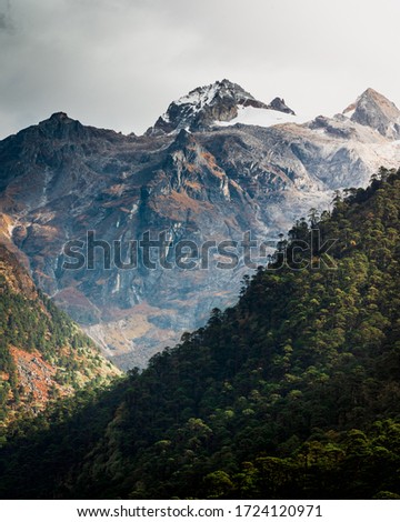 Lachen is a beautiful valley situated in north Sikkim.  Royalty-Free Stock Photo #1724120971