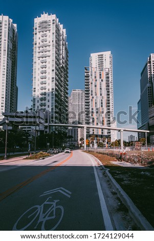 City Photograph from Brickell Miami. Street photography. Cityscape 