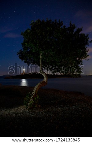 Mallorca landscape night photography lake trees stars
