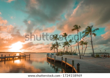Scenic Sunset Shot in the Keys Florida  Royalty-Free Stock Photo #1724158969