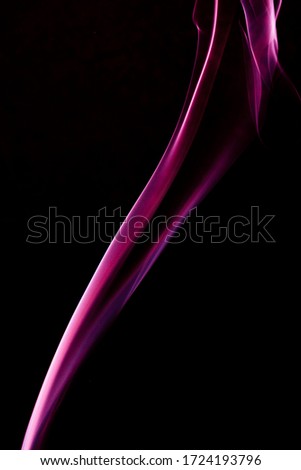 Pink design on black background - Abstract lines of smoke - Movement