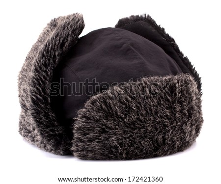 Fur cap for winter isolated on white background