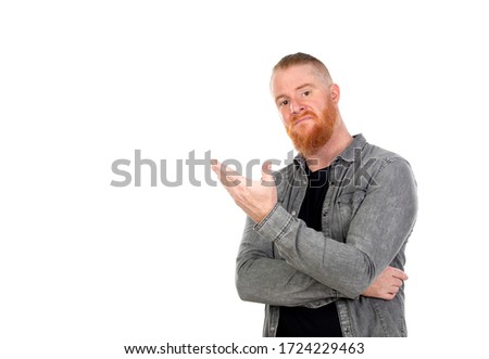 Redhead man isolated on a white background