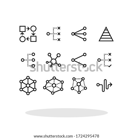 Hierarchy icon set in flat style. Relations symbol for your web site design, logo, app, UI Vector EPS 10.	 Royalty-Free Stock Photo #1724295478