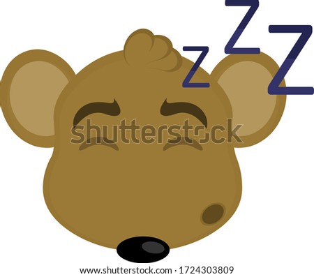 

Vector illustration of the face of a cartoon mouse sleeping