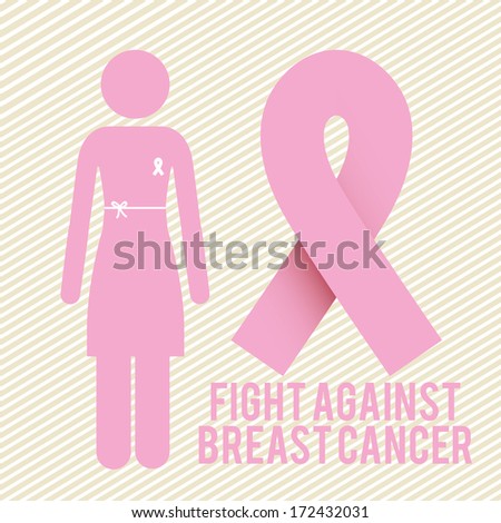 breast cancer over  lineal background vector illustration