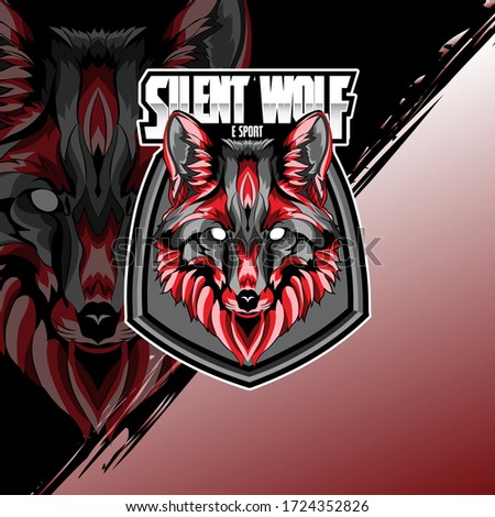 wolf head e sport mascot logo. silent fox emblem 