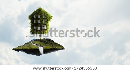 Little Eco House on the green grass