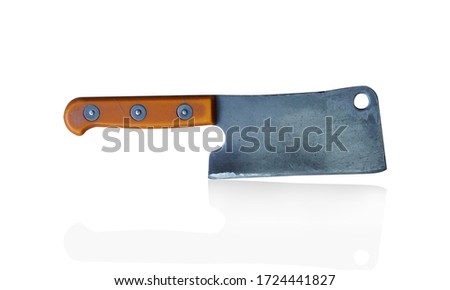 Pocket Knife, Orange Handle on white background, object, copy space