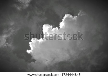 clouds background. Clouds become dark gray like a big smoke before rainfall.Thunderstorm is a storm with lightning and thunder. strom. raincloud dark motion. rainy day. Royalty-Free Stock Photo #1724444845