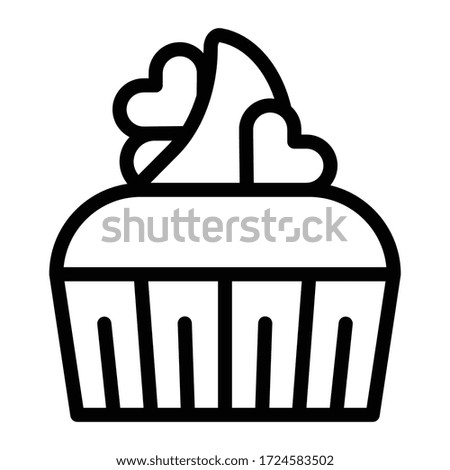 Cupcake or Muffin vector illustration, Baked good line style icon