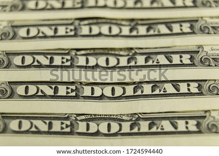 one american dollar, background from paper money.