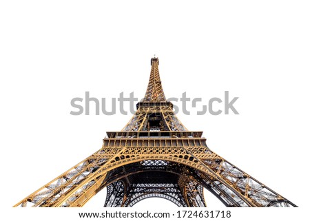 Eiffel Tower (Paris, France) isolated on white background