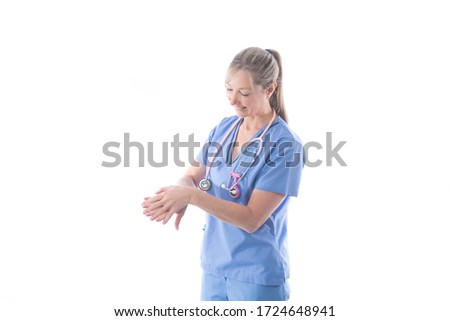 Nurse demonstrating how to wash hands effectively