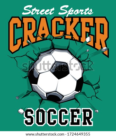 football t shirt print.  boys soccer graphic tees vector illustration design and other uses Royalty-Free Stock Photo #1724649355