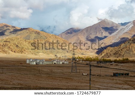 Ladakh Mountains in India - Panoramic peak views of Himalayas. Natural beauty of Ladakh in India. You can see Snow and dusty mountains in Ladakh, India. Amazing landscape in Ladakh. Winters - Image 