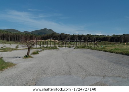 empty parking lot in liencres beach