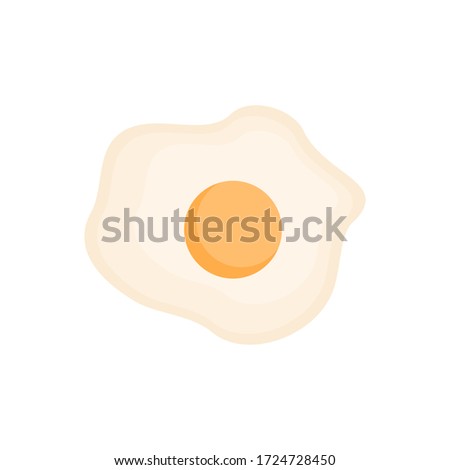 Fried egg vector illustration icon. Sunny side up egg. Chicken egg food drawing. Isolated.
