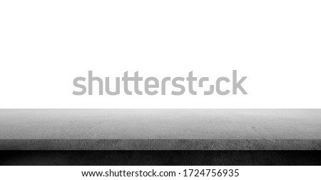 cement shelf table isolated on a white backgrounds, use for display products Royalty-Free Stock Photo #1724756935