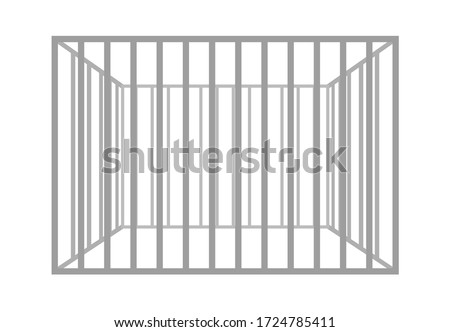 Vector prison bars isolated on white background. Metal empty cage. Royalty-Free Stock Photo #1724785411