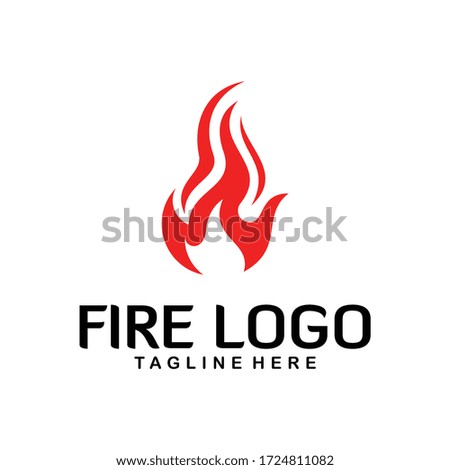 Fire Logo Icon Symbol Template. Vector Illustration Design. Creative and Simple Design