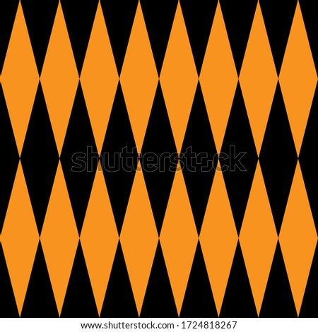 Black and orange rhombuses seamless pattern. Vector illustration.